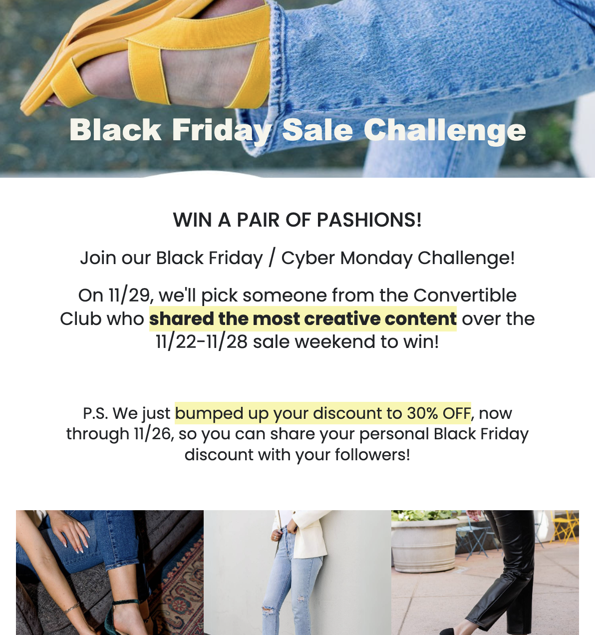 Pashion's Black Friday Sales challenge / influencer campaign